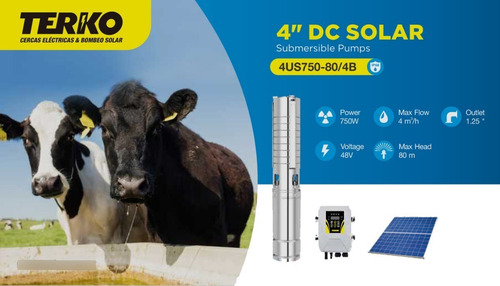 Kit Bomba Sumergible Agua Solar Terko 3400 L/h 80mt