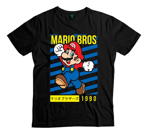 Polera Super Mario Bros 1990 Videojuego Algodón Hombre Mujer