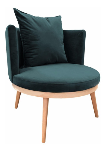 Mueble, Sillón Diseño Angellini Terciopelo Verde Esmeralda
