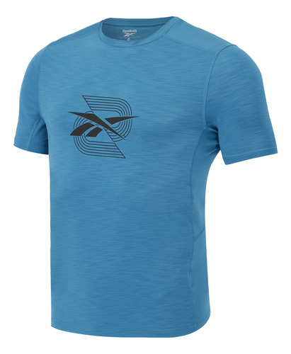 Playera Reebok Fitness Big Logo Hombre Azul