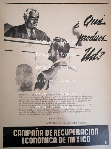 Afiche Antiguo Campaña De Recuperacion Economica 1947