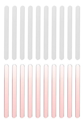 20 Palitos De Paleta Reutilizables Mini Transparente Y Rosa