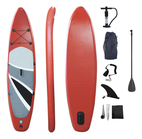 Tabla Stand Up Paddle Sup 320 + Remo + Inflador + Bolso Color Rojo