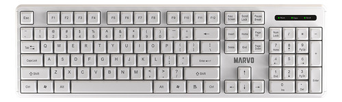 Marvo Ws005 Kit Teclado Inalámbrico Mouse Español Qwerty Blanco Blanco