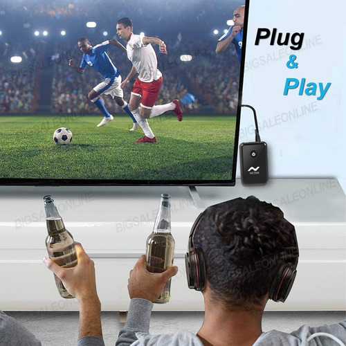 Emisor Receptor Bluetooth Para Tv Smart Ó Pc A Auriculares