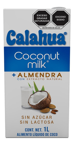 Coconut Milk Almendra Calahua Alimento Liquido Calahua de Coco sin azúcar ni Lactosa 1L