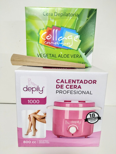 Depilador Calentador  Fundidor  Cera + Cera 450gr + Espatula