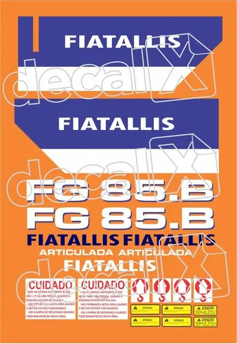 comprar Kit Adesivos Motoniveladora Compatível Com Fiatallis Fg85b Cor ADESIVO EMBLEMA GRÁFICO FG85B
