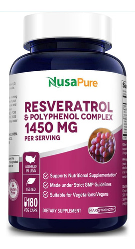 Resveratrol 1200mg - 180 Capsulas