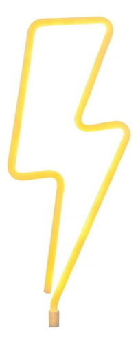 Luminária De Led Raio Amarelo Neon Vazada Silhueta