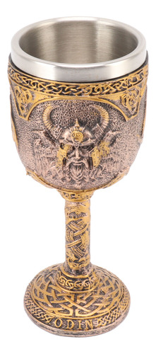 Copa De Vino Retro, Copa Nórdica Vikinga De Resina, Acero In