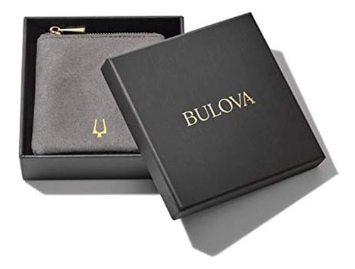 Bulova Jewelry Pulsera Clásica De Cuero Y Cadena De Doble En