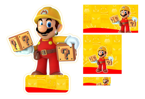 Mario Bros Mario Maker Kit Imprimible Etiqueta Escolar