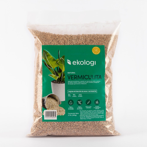 Vermiculita Natural Y Orgánica 3.7l Ekologi Sustrato Premium