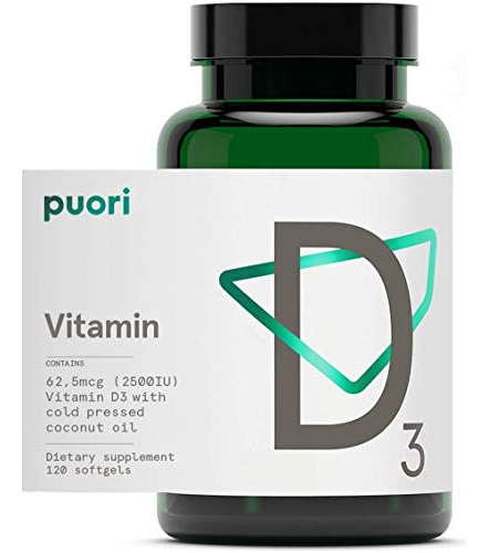 Vitamina Puori D3 Con Aceite De Coco Orgánico - 120 X Tcgyv