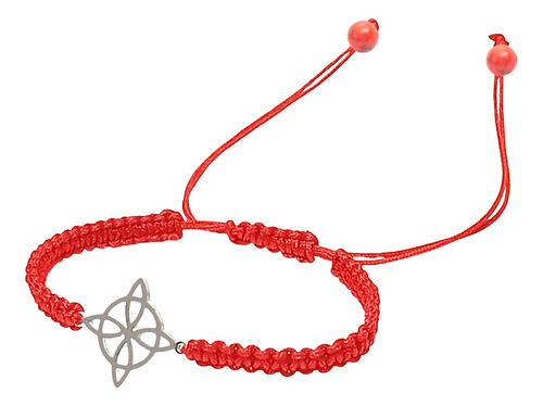 Pulsera Hilo Rojo Con Dije Nudo De Bruja De Plata