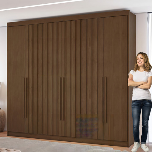 Guarda Roupa 6 Portas Com 4 Portas Ripadas 8 Gavetas Fdwt