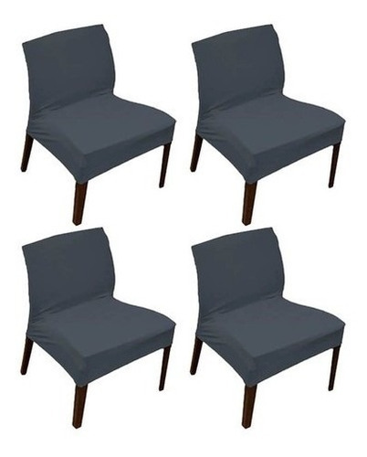 Kit 4 Capa Para Cadeira Master Flexível Cinza Sultan