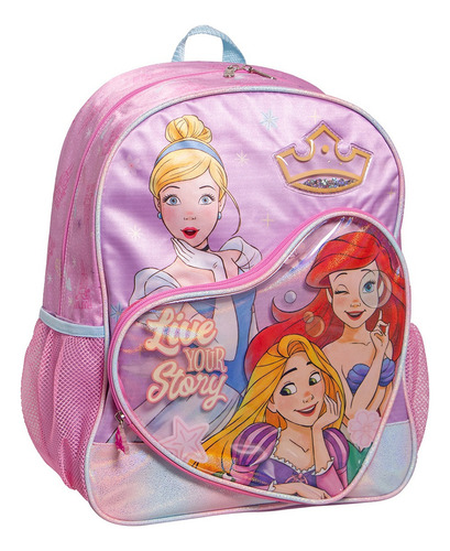 Kit Mochila Princesas Lonchera Lapicera Original Primaria Rosa Rosa