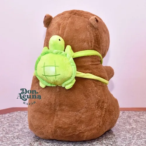 Peluche Capibara 2 En 1: Peluches 42 Cm + Manta 175x105 Cm Marrón Claro