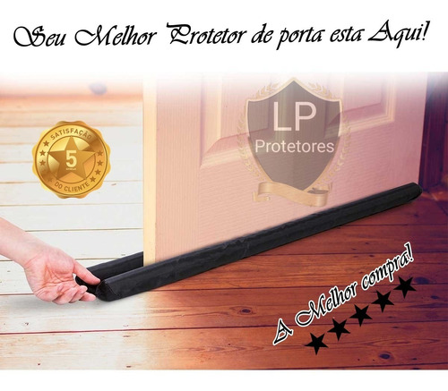 Protetor De Porta Rolinho Duplo Pivotante Sob Medida Preto