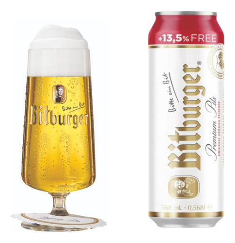 Kit Com 6 Cervejas Bitburger Premium Lata 568ml Importada