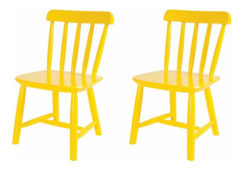 Kit 2 Cadeiras Infantis Mariah Deiss Amarelo