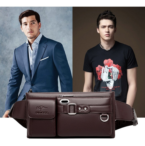 Imagen 6 de 7 de Riñonera Para Hombre Negocio Cangurera Caballero Bolso Pecho