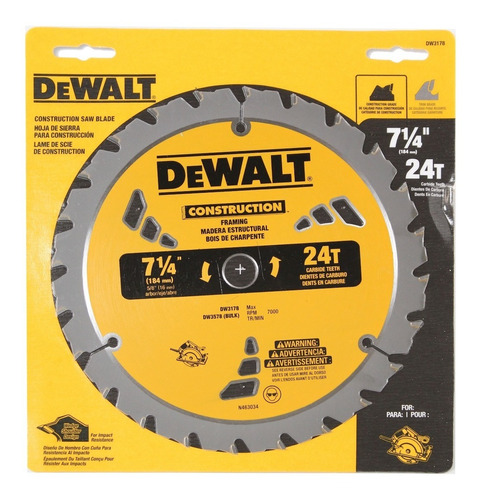 Disco Sierra Circular Dewalt Widia 24 Dientes N463034