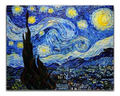 Kit De Pintura Diamantes 50x40 Noche Estrellada Van Gogh