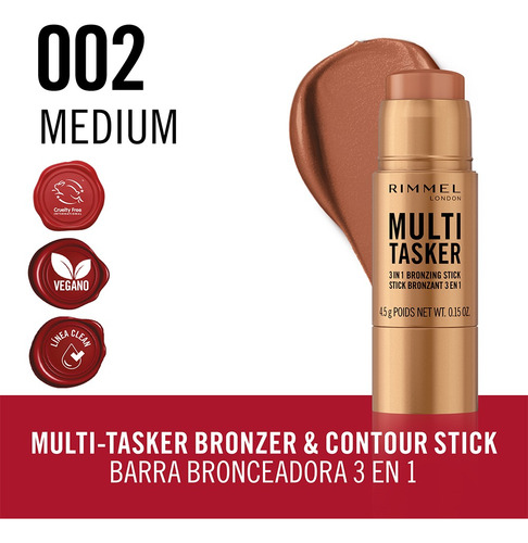 Bronzer 3 En 1 Rimmel London Multitasker Medium 002
