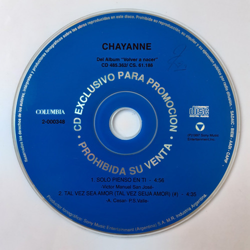 Cd Original Promo - Chayanne (solo Pienso En Ti...) (Usado)