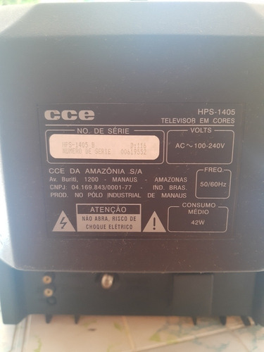 Televisão Cce 14 Polegadas Modelo Hps 1405 Funcionando