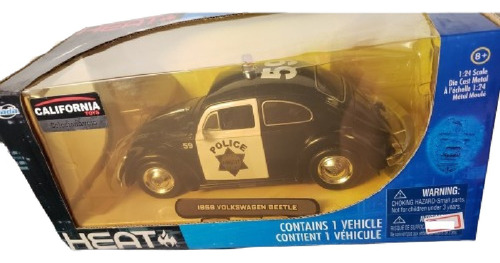 Jada Heat 1959 Volkswagen Beetle Police Fusca Escala 1:24