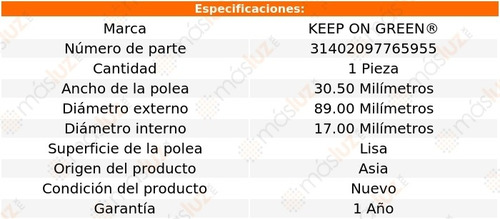 Polea Lisa 89.00 Mm Gmc S15 Jimmy 6 Cil 4.3l 90/91 Kg