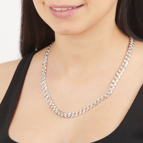 Cadena Hombre Barbada L 8mm-50cmplataley.925 Duodeluxejoyas®