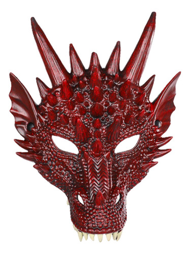 4 Máscara De Cosplay Máscara De Media Cara Dinosaurio Rojo