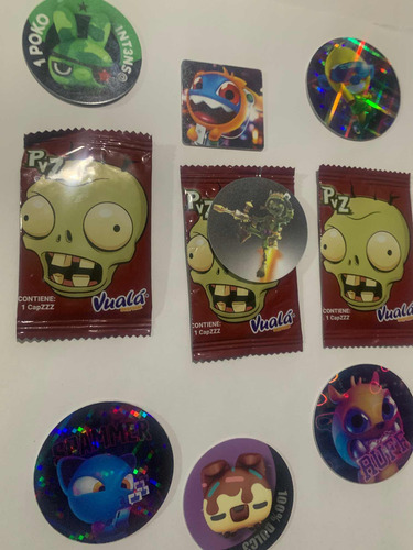 Tazos Coleccionables Vuala Plantas Vs Zombie, Xoxo Y Funky P (Usado)