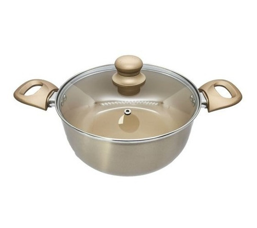 Imagen 2 de 4 de Cacerola Aluminio Con Asas Y Tapa 24cm Volt Larhaus