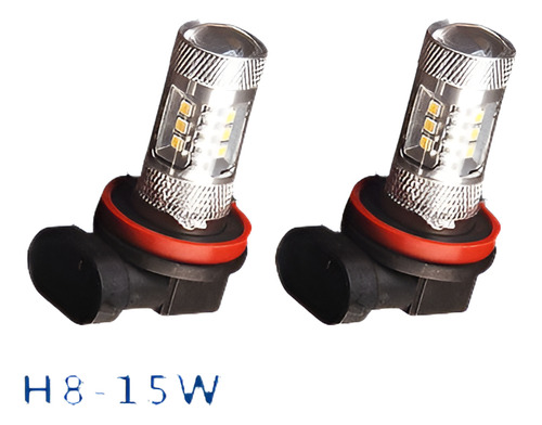 2 X Blanco Xenon Led H8 2323 15smd Alta Potencia 15w 12v Nie