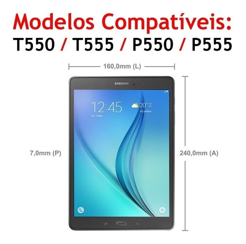 Imagem 8 de 8 de Capa Case Pasta Tablet Galaxy Tab A 9.7 P550 P555 T550 T555
