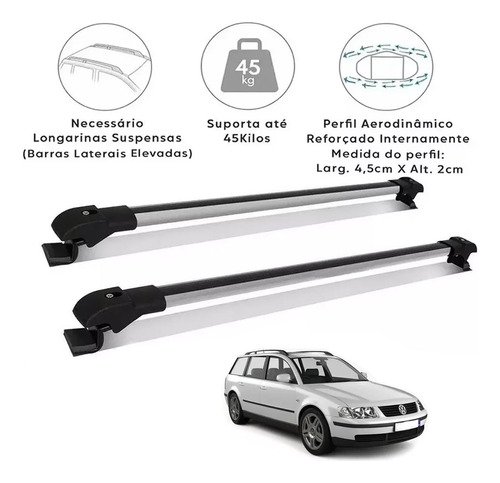 Rack De Teto Travessa Passat Variant Wagon 1998 Slim Prata 