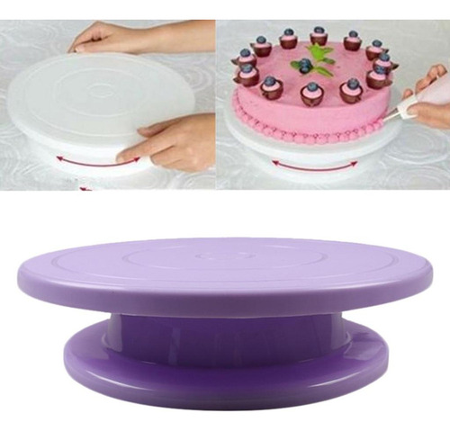 11 Mesa Giratoria De Plástico Soporte De Pastel Púrpura