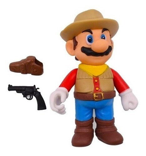 Super Mario Odissey Mario Cowboy  Figura Semi Articulada