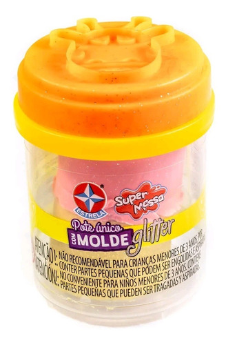 Super Massa Pote Com Molde E Glitter 110gr - Estrela