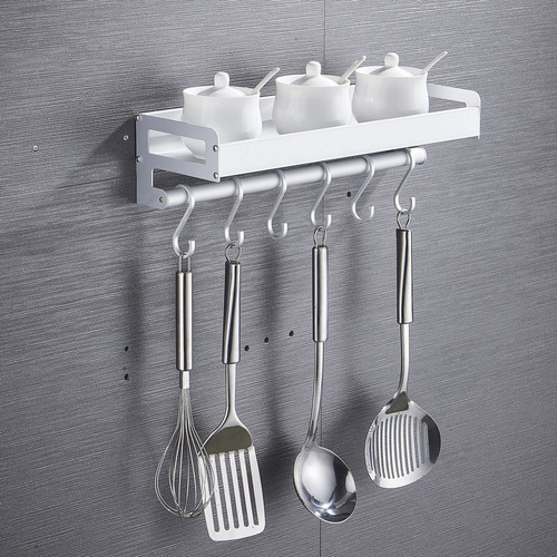 Repisa Con Ganchos De Almacenamiento Uso En Baño Y Cocina