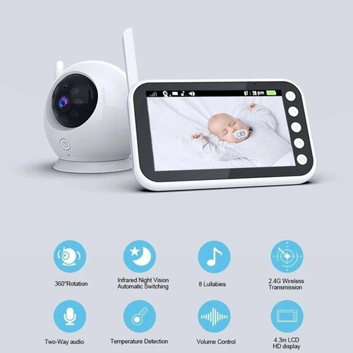 Cámara Baby Monitor Bebes Micrófono Visión Nocturna Abm100s