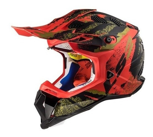 Casco Cross Ls2 470 Subverter Claw Amarillo Naranja Fasmotos