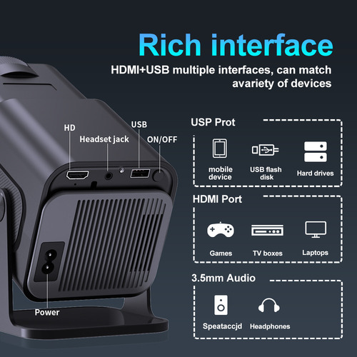 Proyector Portatil Hy320 Auto Keystone,500ansi Smart
