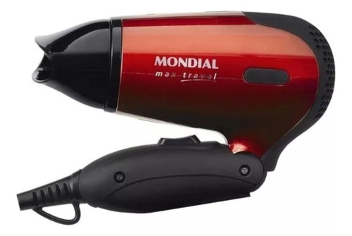 Secador De Cabelo Mondial Max Travel 1200w Sc10 Bivolt Cor Vermelho/Preto 110V/220V
